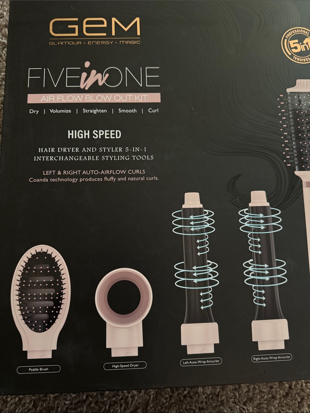 M. Gemi Five in One Air Flow Blow Out Kit in Black and Pink